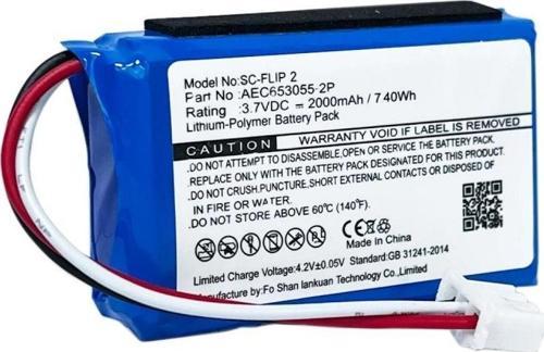 Flip 2 uyumlu 3.7v 2000 mah Soketli Batarya