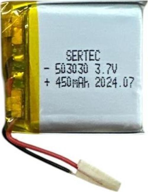 503030 3.7V 450mAh Li-Polymer Pil Devreli/1.5A