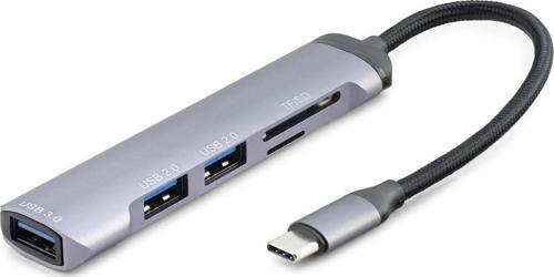 Usb Hub Combo 5In1 Usb Type-C Sd + Tf Card Gri HDX7039