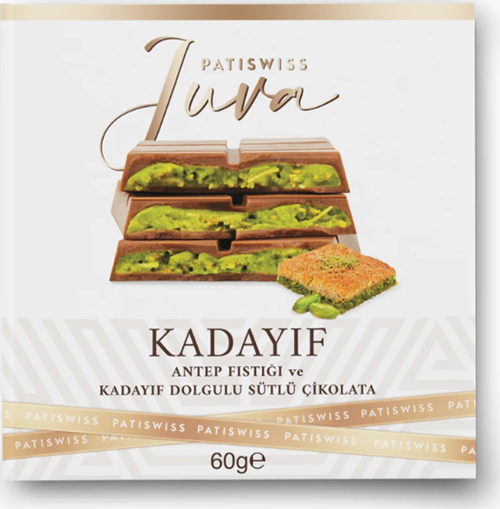 Juva Antep Fıstığı ve Kadayıf Dolgulu Sütlü Çilolata 60gr