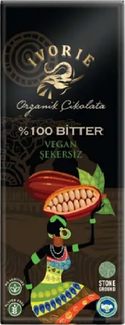 Ivorie Organik %80 Biter Portakallı Çikolata 40 gr