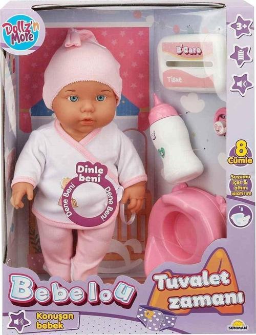 30011 Bebelou Tuvalet Zamanı Sesli Bebek Seti 35 cm -Sunman