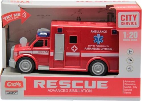 Oyuncak Sesli Ve Pilli Ambulans 1:20 WY670B