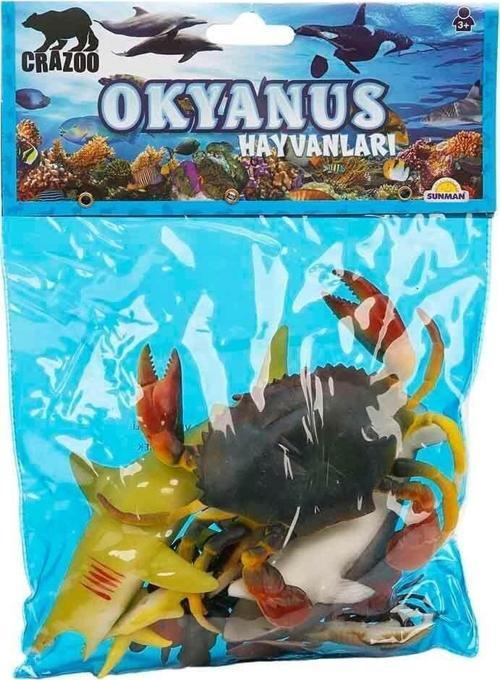 0709 Okyanus Hayvanları Poşetli Hayvan Oyun Seti Orta Boy