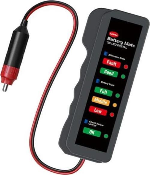 Sline M-007 Dijital Akü Test Cihazı 12V Led Gösterge İle Akü Durumu Ölçer