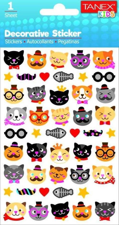 Stickers Eu Puffy Damla Etiket Kedi Serisi 5 Li Tnx-25043 (5*5 Li Paket)