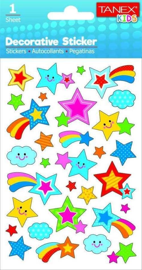 Stickers Eu Puffy Damla Etiket Kuyruklu Yıldız Serisi 5 Li Tnx-25013 (5*5 Li Paket)