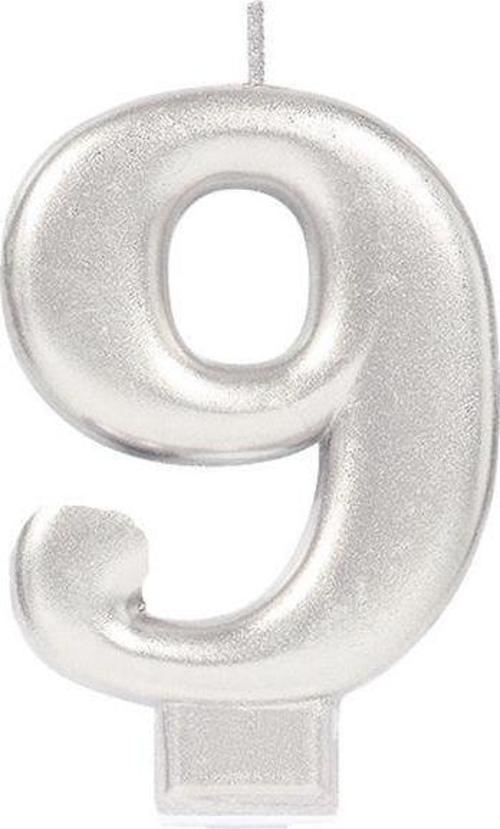 Büro Ev Dekoru için 9 Rakam Silver Mum