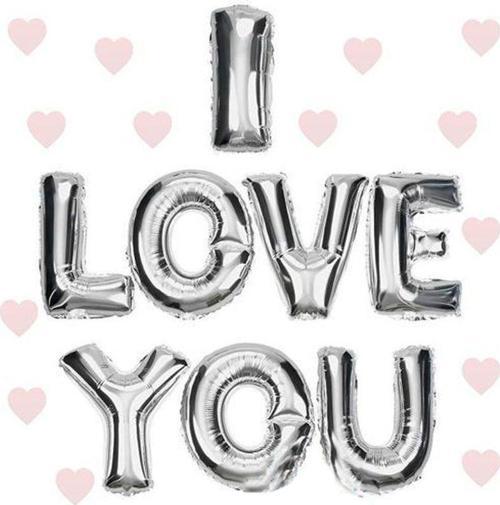 Büro Ev Partisi için 35CM I Love You Folyo Silver Balon