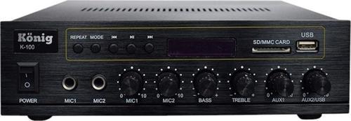 K-100 - 80 Watt Usb/Bluetooth/2 Mik Giriş Trafolu Anfi
