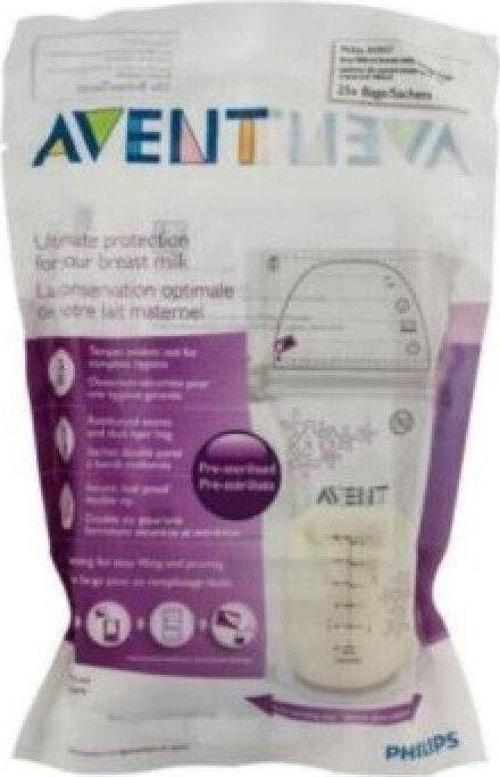 Avent Kolay Kullanım Anne Sütü Saklama Poşeti 25X180 Ml
