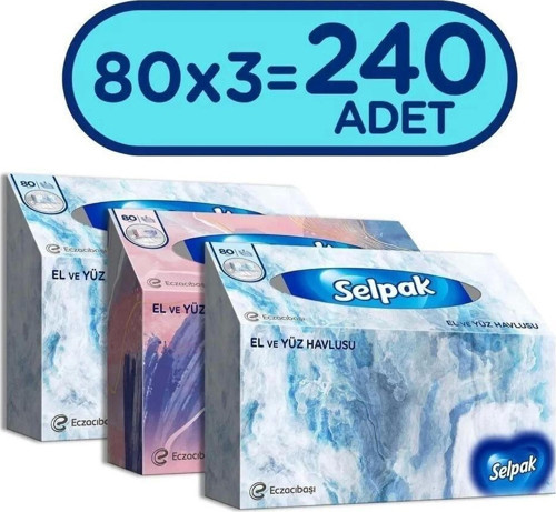 ® El Ve Yüz Havlusu 3'Lü 240 Yaprak