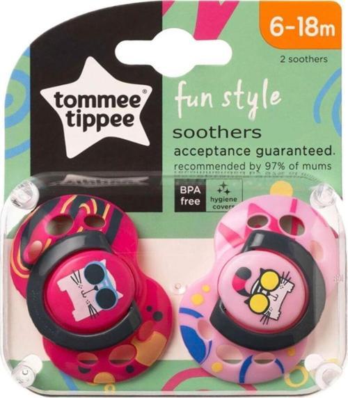 Unisex Bebek Pembe Desenli Fun Style Emzik 2'Li 6-18 Ay
