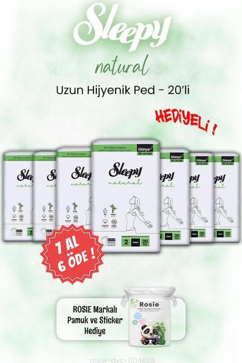 7 AL 6 ÖDE Sleepy Natural Hijyenik Ped Uzun 20'li ve ROSIE