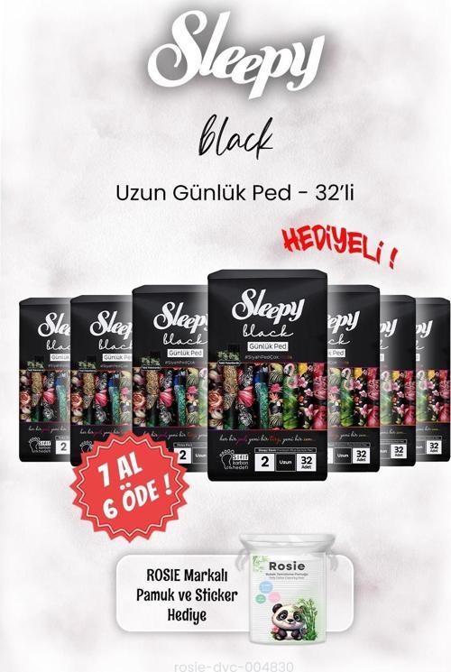 Black 7 AL 6 ÖDE 32'li Uzun Günlük Ped ve ROSIE