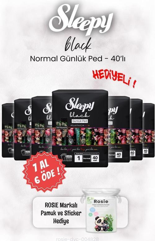 Black 7 AL 6 ÖDE Günlük Ped Normal 40'lı ve ROSIE