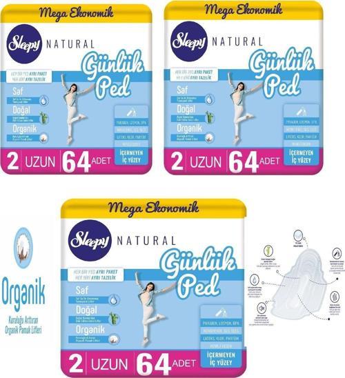 Natural günlük ped uzun 64 lü (3 Adet)
