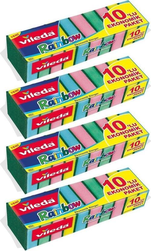 10'lu Rainbow Ekonomik Bulaşık Süngeri 4 Paket