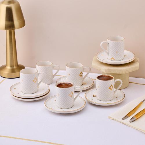 Elina 12 Parça 6 Kişilik Kahve Fincan Takımı 90 ml