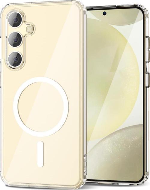 Samsung Galaxy S24/S25 Uyumlu Köşe Korumalı Darbe Emici Sert Sararmaz Şeffaf Magsafe Kılıf