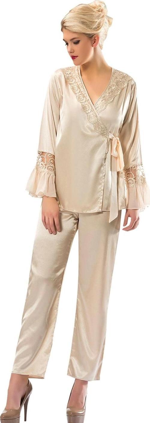Gold Rengi Saten Pijama Takımı - 1592