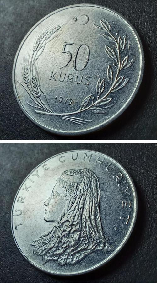 39963682cfa46967a8 1977 Akmonital 50Kuruş ÇA/ÇİL Eski Madeni Para