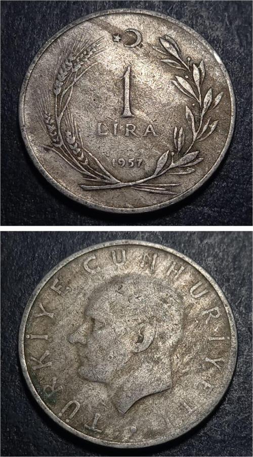 399636860aacea8772 1957 Menderes 1Lira Haliye Eski Madeni Para