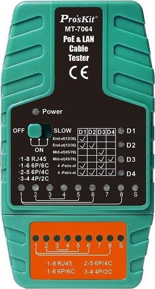 Luxury,  RJ11/RJ12/RJ45 Poe Lan Kablo Test Cihazı  Proskit MT 7064