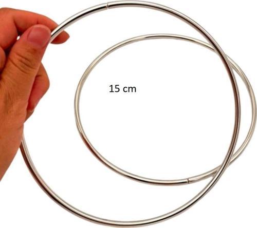 15 Cm Yuvarlak Metal Çanta Sapı Gümüş  Renk