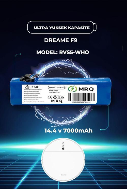 Dreame F9 Robot Süpürge Bataryası (Ultra Yüksek Kapasite) 7000Mah Batarya