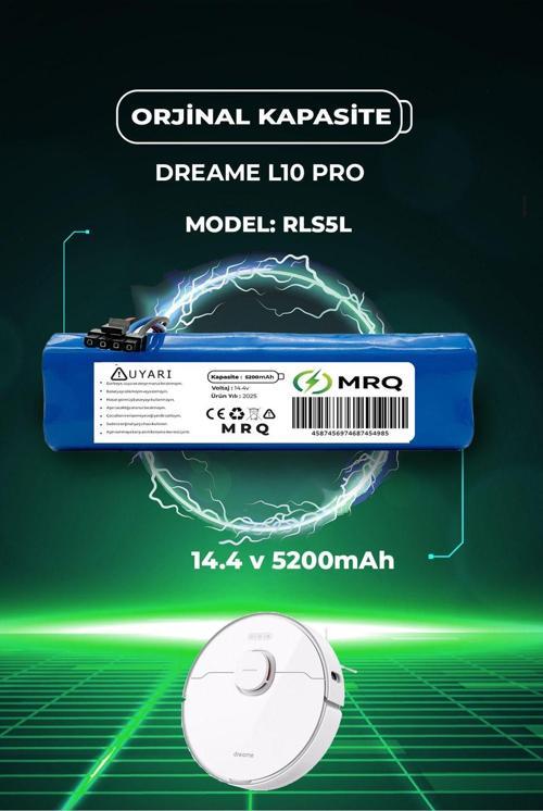 Dreame L10 Pro Robot Süpürge Bataryası (Orijinal Kapasite) 5200Mah Batarya