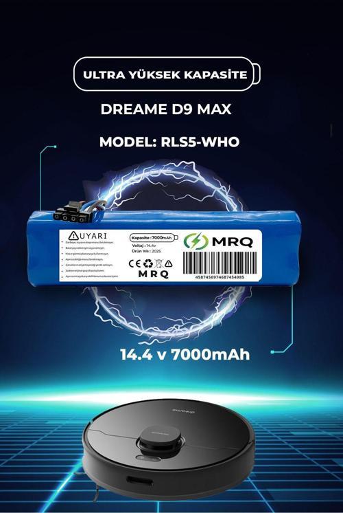 Dreame D9 Max Robot Süpürge Bataryası (Ultra Yüksek Kapasite) 7000Mah Batarya