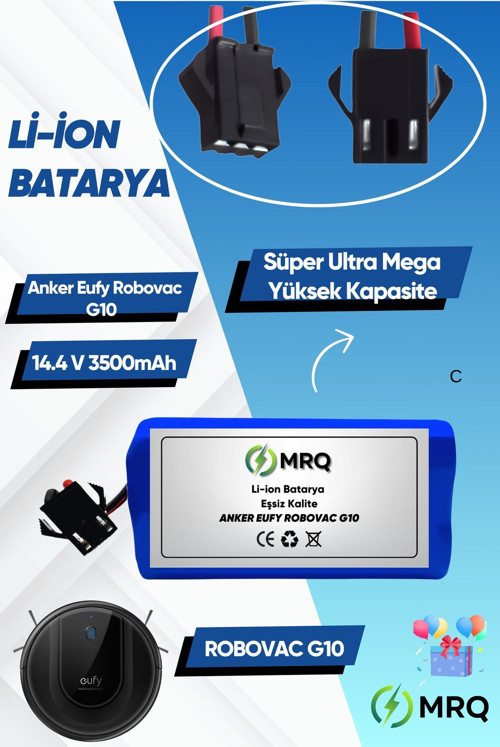 Eufy Robovac G10 Robot Süpürge Bataryası (Süper Ultra Mega Yüksek Kapasite) 3500Mah Batarya