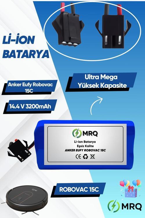 Eufy Robovac 15C Robot Süpürge Bataryası (Ultra Mega Yüksek Kapasite) 3200Mah Batarya