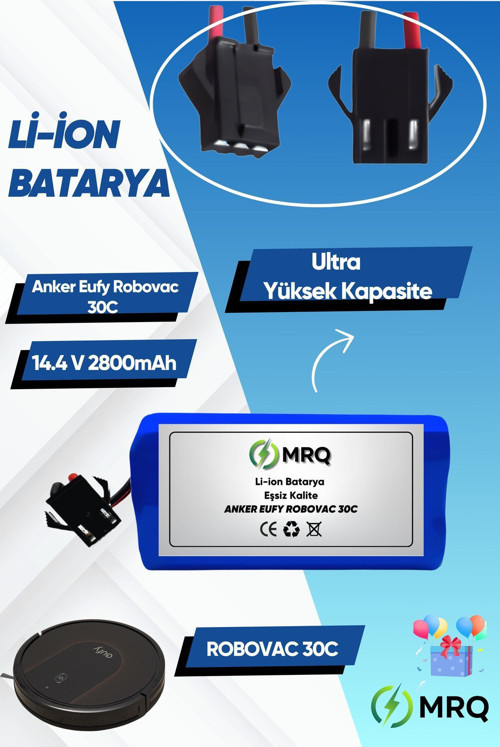 Eufy Robovac 30C Robot Süpürge Bataryası (Ultra Yüksek Kapasite) 2800Mah Batarya