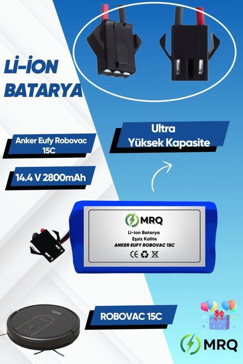 Eufy Robovac 15C Robot Süpürge Bataryası (Ultra Yüksek Kapasite) 2800Mah Batarya