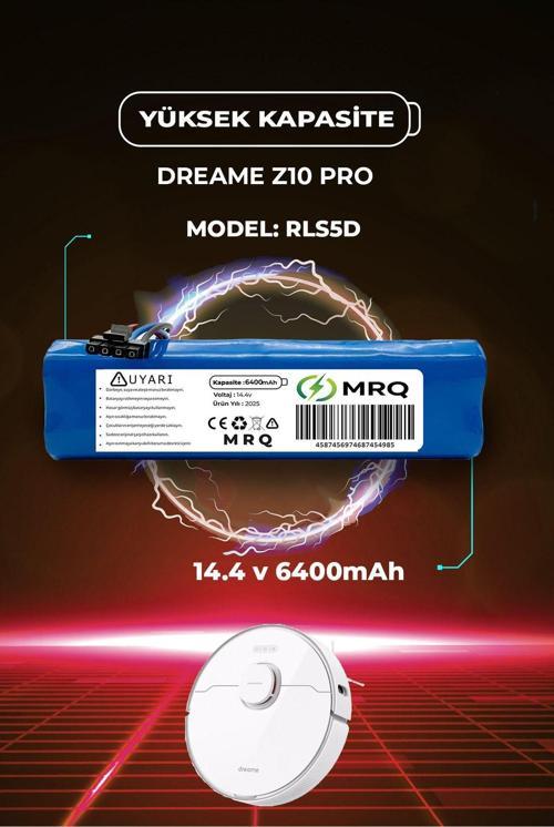 Dreame Z10 Pro Robot Süpürge Bataryası (Yüksek Kapasite) 6400Mah Batarya