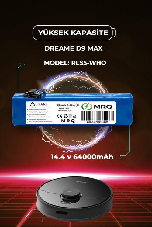 Dreame D9 Max Robot Süpürge Bataryası (Yüksek Kapasite) 6400Mah Batarya