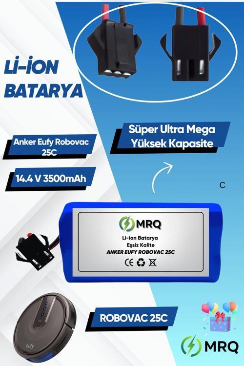 Eufy Robovac 25C Robot Süpürge Bataryası (Süper Ultra Mega Yüksek Kapasite) 3500Mah Batarya
