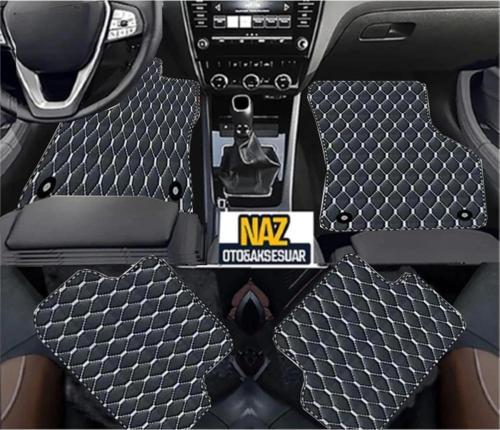 FORD ECOSPORT 2016 + Uyumlu Beyaz Dikişli Siyah Deri Paspas