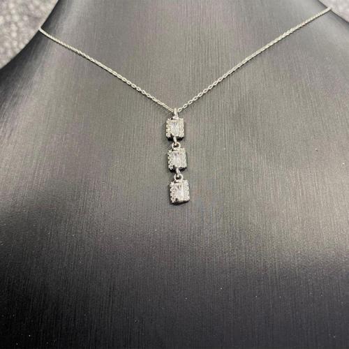 925 Ayar Gümüş Sıralı Kristal Senfoni Kolye