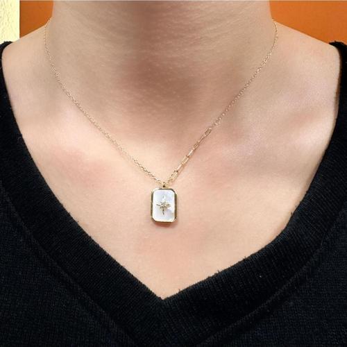 925 Ayar Gümüş Sarı Altın Kaplama Sedef Taşlı Van Cleef Yıldız Madalyon Kolye