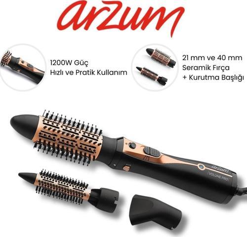 AR5063 Volume Pro Hava Üflemeli Saç Düzleştiricisi - Siyah