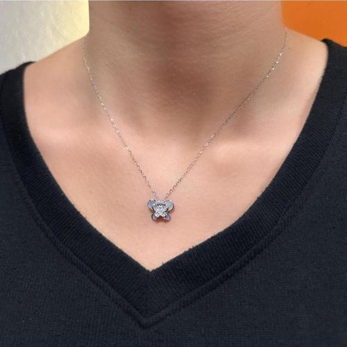 925 Ayar Gümüş Rodyum Kaplama Kelebek Kolye