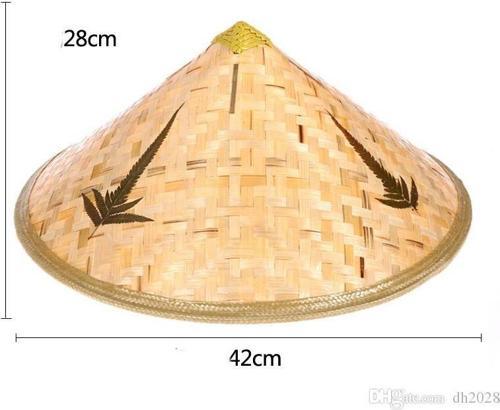 Naturel Renk Cambodia Kamboçyalı Vietnam Şapkası PVC Hasır
