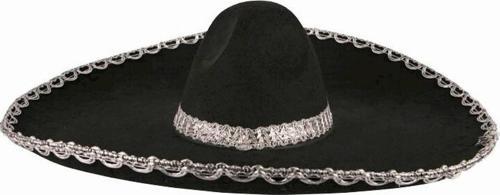 Sombrero Meksika Şapkası Gümüş Şeritli Yetişkin Boy