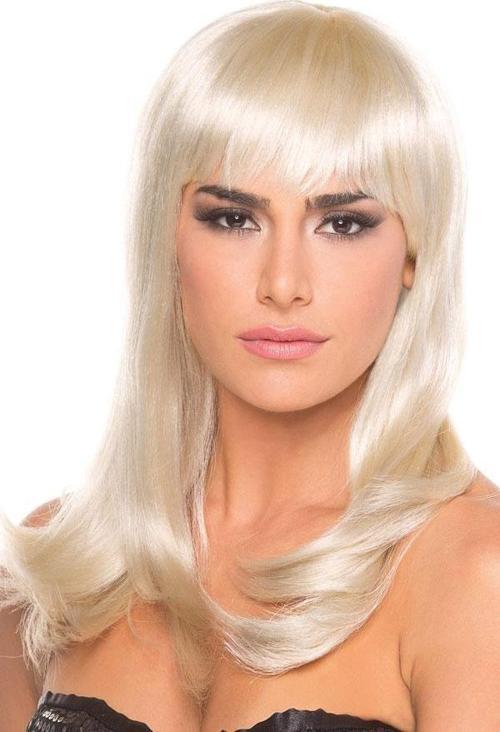 Nessiworld  Platin Altın Dore Renk Uzun Düz Parti Peruğu