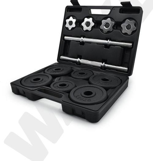 Vücut Geliştirme - Ağırlık / Dambıl Seti - Özel Çantalı - 15 Kg Demir Döküm