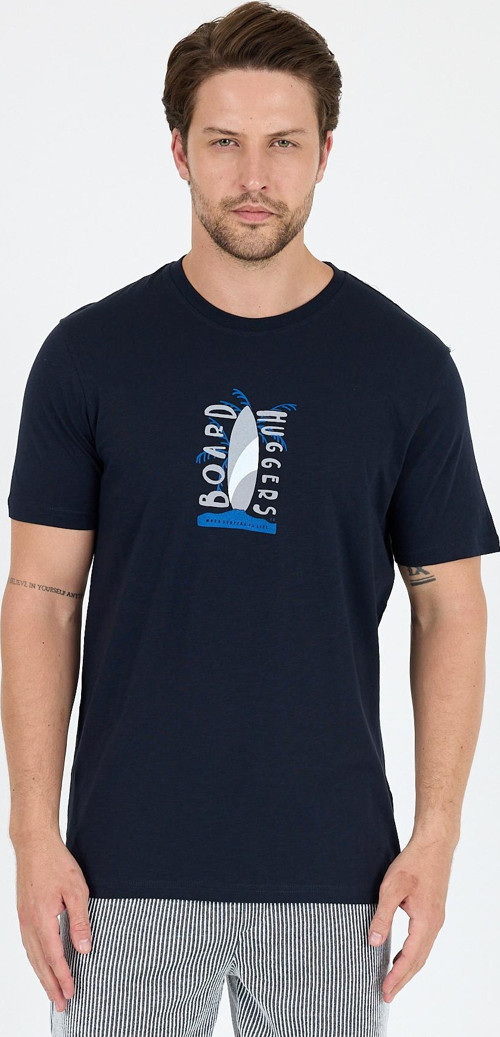 Erkek %100 Pamuk Bisiklet Yaka Kısa Kollu Baskılı T-Shirt Rahat ve Şık Günlük Erkek Tişört 0007