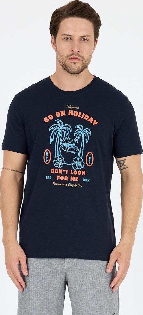 Erkek Go On Holiday Baskılı T-Shirt – %100 Pamuk – Bisiklet Yaka Kısa Kollu Rahat Erkek Tişört 0008